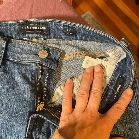 Lucky Brand Stella Skinny Distressed Blue Jeans - Size 2/24 - Picture 3 of 9